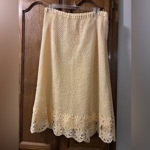 Vintage Elegant Cream Crochet Skirt